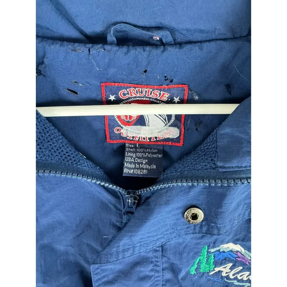 Cruise Outfitters Alaska Large Blue Zip Front Jacket Unisex Mens Womens